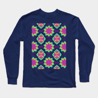 colorful modern Indonesian batik Long Sleeve T-Shirt